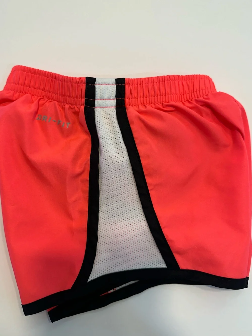 Nike kid's Coral-Pink Athletic Shorts with Black & White Trim